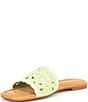 Color:Light Green - Image 4 - Citrus Scalloped Pearl Embellished Flat Slide Sandals