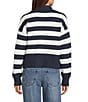 Copper Key Collared Stripe Sweater, Color:Navy/Ivory - Image 2