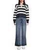 Copper Key Collared Stripe Sweater, Color:Navy/Ivory - Image 3