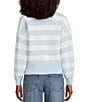 Copper Key Collared Stripe Sweater, Color:Light Blue/Ivory - Image 2
