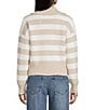 Copper Key Collared Stripe Sweater, Color:Oatmeal/Ivory - Image 2