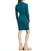 Color:Teal - Image 2 - Collared Sweater Dress