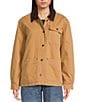Copper Key Contrast Collar Work Jacket, Color:Camel - Image 3