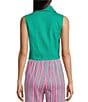 Copper Key Coordinating Linen Blend Tie Front Tank Top, Color:Green - Image 2