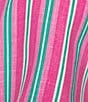 Copper Key Coordinating Stripe Printed Linen Blend Tie Front Tank Top, Color:Pink Multi - Image 4