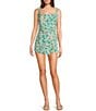 Copper Key Coordinating Stamp Print Wrap Skort, Color:Green Multi - Image 3