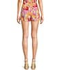 Copper Key Coordinating Tropical Floral Print Wrap Skort, Color:Orange Multi - Image 2