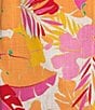 Copper Key Coordinating Tropical Floral Print Wrap Skort, Color:Orange Multi - Image 4