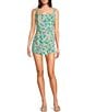 Copper Key Coordinating Woven Stamp Printed Tank Top, Color:Green Multi - Image 3