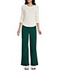 Copper Key Corduroy Wide Leg Pants, Color:Green - Image 3