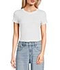 Copper Key Crew Neck Short Sleeve Bodysuit, Color:White - Image 1
