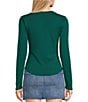 Copper Key Curved Hem Brushed T-Shirt, Color:Green - Image 2