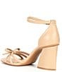 Color:Spanish Sand - Image 3 - Dainty Bow Leather Block Heel Sandals