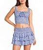 Copper Key Daisy Floral Square Neck Coordinating Top - Image 1