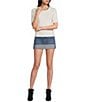 Copper Key Denim Cuffed Mini Skirt - Image 3