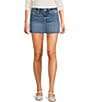 Copper Key Denim Mini Skirt, Color:Medium Wash - Image 1