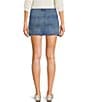 Copper Key Denim Mini Skirt, Color:Medium Wash - Image 2