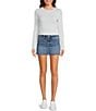 Copper Key Denim Mini Skirt, Color:Medium Wash - Image 3