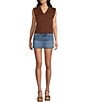 Copper Key Denim Mini Skirt, Color:Medium Wash - Image 6