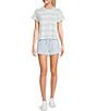 Copper Key Drawstring Coordinating Lounge Shorts, Color:Light Blue - Image 3