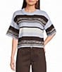 Copper Key Elbow Sleeve Striped Sweater - Image 1