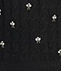 Copper Key Embellished Cable Knit Short Sleeve Sweater - Image 4