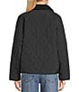 Copper Key Faux Fur Collar Quilted Jacket, Color:Black - Image 2