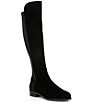 Color:Black - Image 1 - Faya Wide Calf Suede Tall Rising Boots