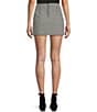 Copper Key Fitted Gingham Slit Mini Skirt, Color:Black Ivory - Image 2