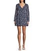 Copper Key Floral V Neck Chiffon Dress - Image 1