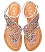 Color:Bright/Multi - Image 1 - Flutter Rainbow Rhinestone Embellished Butterfly Thong Sandals