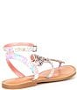 Color:Bright/Multi - Image 3 - Flutter Rainbow Rhinestone Embellished Butterfly Thong Sandals