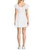 Copper Key Flutter Sleeve Tie Front Dress, Color:White - Image 2