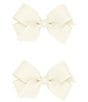 Color:Antique White - Image 1 - Girls 2-Pack Mini Grosgrain Hair Bows