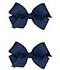 Color:Navy - Image 1 - Girls 2-Pack Mini Grosgrain Hair Bows