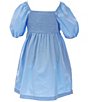 Color:Blue - Image 2 - Girls 2T-6X Pleat Front Dress