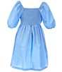 Color:Blue - Image 2 - Girls 7-16 Pleat Front Dress