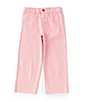 Color:Pink - Image 1 - Girls 7-16 Wide Leg Denim