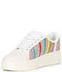 Color:Rainbow/White - Image 4 - Girls' Ava Raffia and Canvas Sneakers (Toddler)