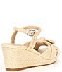 Color:Natural - Image 2 - Girls' Charlotte Raffia Wedge Bow Sandals (Toddler)