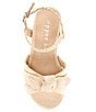 Color:Natural - Image 5 - Girls' Charlotte Raffia Wedge Bow Sandals (Toddler)