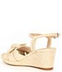 Color:Natural - Image 3 - Girls' Charlotte Raffia Wedge Bow Sandals (Youth)