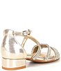 Color:Sand Gold - Image 2 - Girls' Charrming Glitzy Rhinestone Detail Strappy Dress Sandals (Youth)