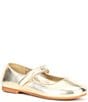 Color:Sand Gold - Image 1 - Girls' Darrling Metallic Leather Mary Janes (Youth)