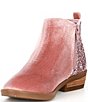 Color:Light Pink - Image 4 - Girl's Dazzler Glitter Back Booties (Youth)