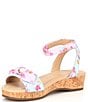 Color:Pink/Blue Multi - Image 4 - Girls' Dearisst Floral Bow Cork Platform Sandal (Youth)
