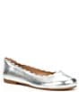Color:Silver - Image 1 - Girls' Delight Scalloped Metallic Leather Ballet Flats (Toddler)