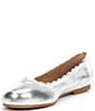 Color:Silver - Image 4 - Girls' Delight Scalloped Metallic Leather Ballet Flats (Toddler)
