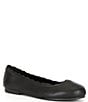 Color:Black - Image 1 - Girls' Delight-T Scalloped Leather Flats (Toddler)