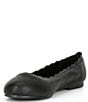 Color:Black - Image 4 - Girls' Delight-T Scalloped Leather Flats (Toddler)